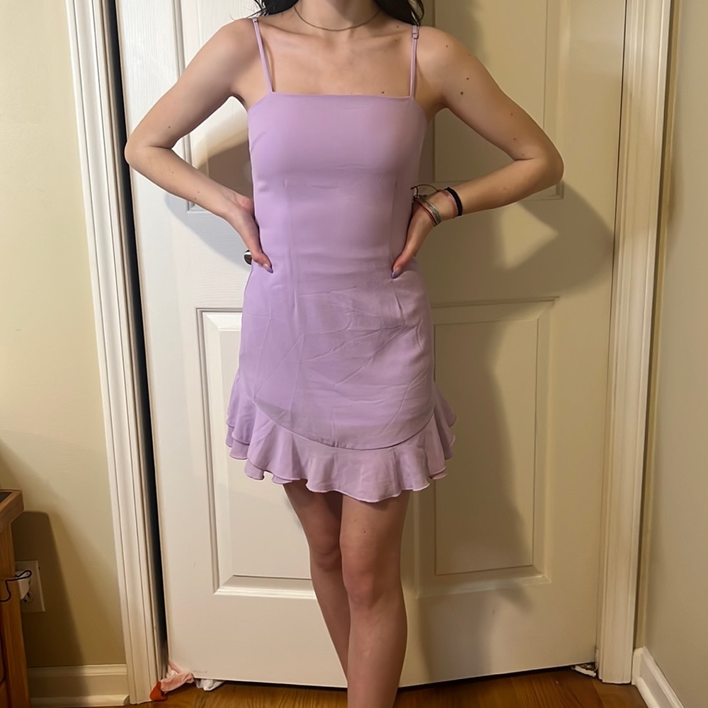 Lucy in the sky Aubrey Ruffle Dress in lavender, Size XS, never worn